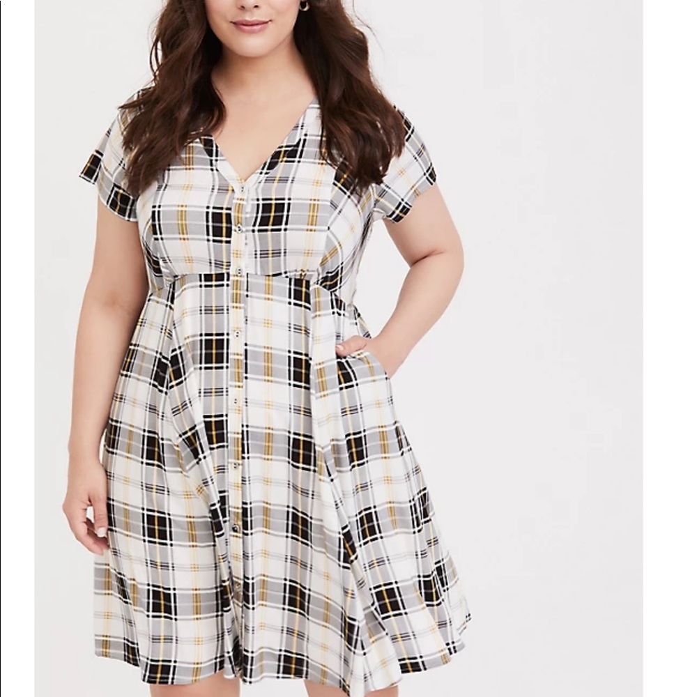 Torrid Plaid Challis Dress NWT